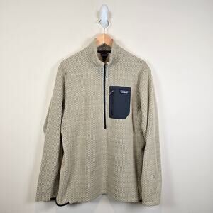 Patagonia Mens Size L R1 Pullover Raptor Brown 40110 Fleece Sweatshirt